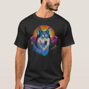 Funny Siberian Husky Pop Art Graphic For Dog Lover T-Shirt