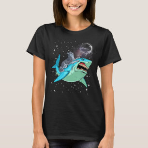 Funny Siberian Husky Shark Jawsome Dog   Space Gal T-Shirt