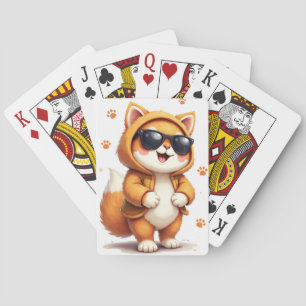 Funny Siberian Kawaii Cat Playing Cards