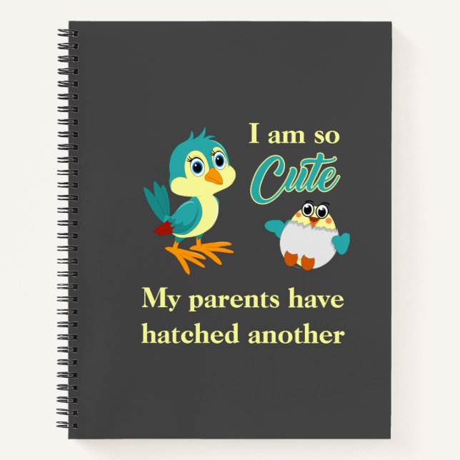 Funny Sibling Joke Baby Bird Announcement Notebook (Front)
