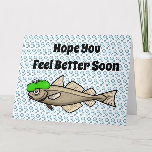 Funny Sick Cod Get Well Card (Front)