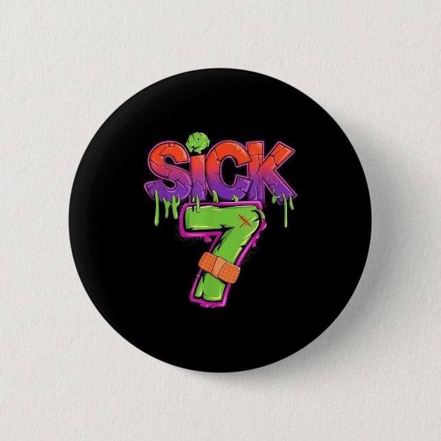 Funny Sick Seven 67 Funny Meme Sick Of 7  6 Cm Round Badge (Front)