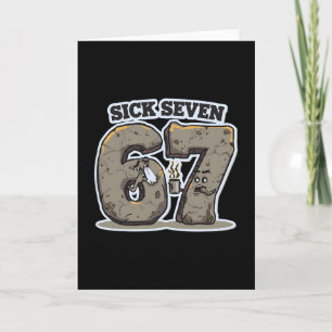 Funny Sick Seven 67 Meme Costume Sneezing Cold Flu Card