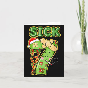 Funny Sick Seven Meme 67 Six Seven Santa Hat Chris Card