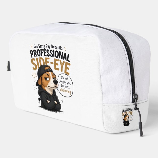 Funny Side-Eye Dog - "I'm Not Judging You" Dopp Kit (Right Corner)
