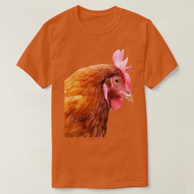 Funny Side View Of A Farmyard Hen T-Shirt (Design Front)