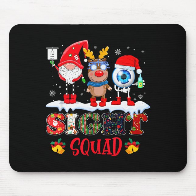 Funny Sight Squad Gnome Reindeer Santa Christmas O Mouse Pad (Front)