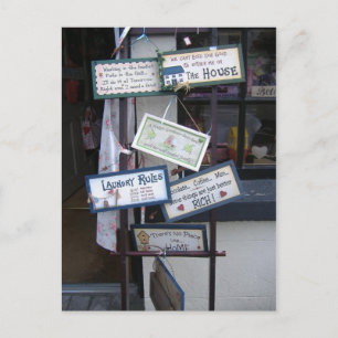Funny signs postcard