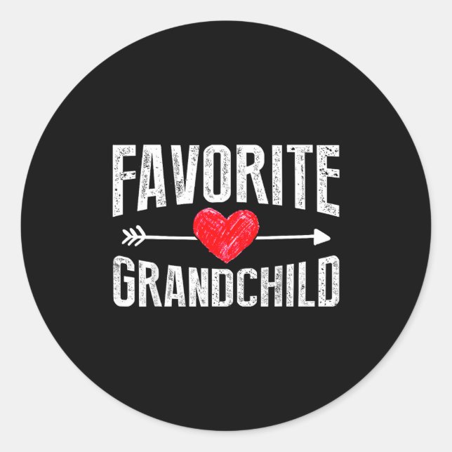 Funny Siled Granhildren Favorite Granhild  Classic Round Sticker (Front)