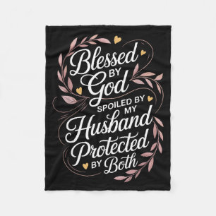 Funny Siled Wife Art For Women Girls Mpy Old Husba Fleece Blanket