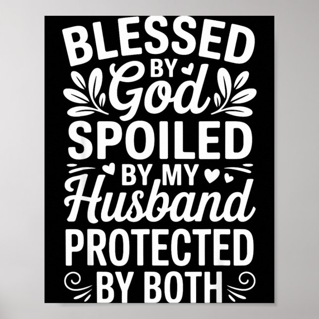 Funny Siled Wife Art For Women Girls Mpy Old Husba Poster (Front)