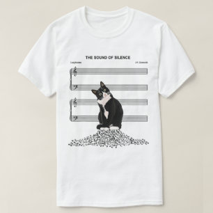 Funny Silent Cat Music Parody Design T-Shirt
