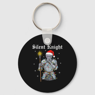 Funny Silent Santa Knight Medieval Christmas Warri Key Ring