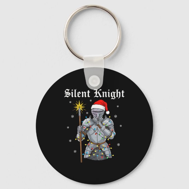 Funny Silent Santa Knight Medieval Christmas Warri Key Ring (Front)