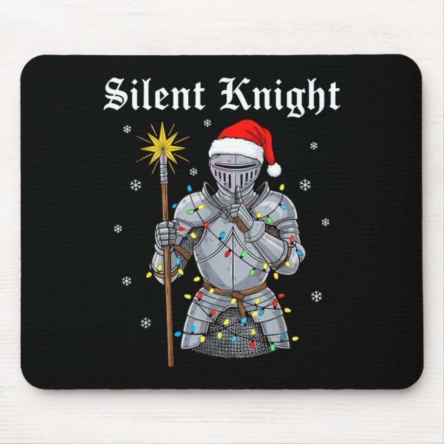 Funny Silent Santa Knight Medieval Christmas Warri Mouse Pad (Front)
