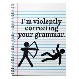 Funny "Silently Correcting Your Grammar" Spoof Spiral Notebook