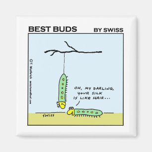 Funny Silkworm Caterpillars Cartoon Sweet Talker Magnet