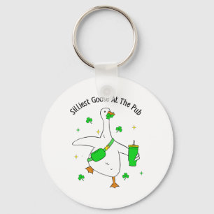 Funny Silliest Goose At The Pub Animal Goose St Pa Key Ring