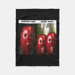 Funny Silly Ai Apple Gen Z Meme Brainrot Humour Tw Fleece Blanket