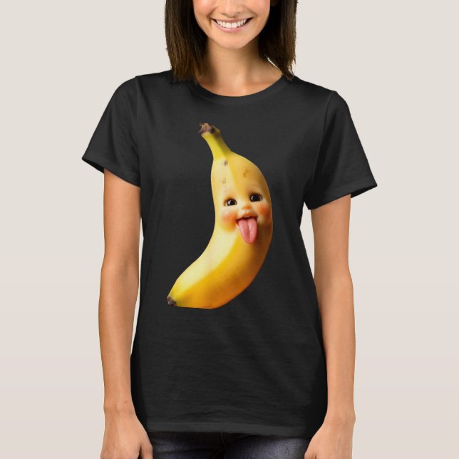 Funny Silly Ai Banana Gen Z Meme Brainrot Humor To T-Shirt (Front)