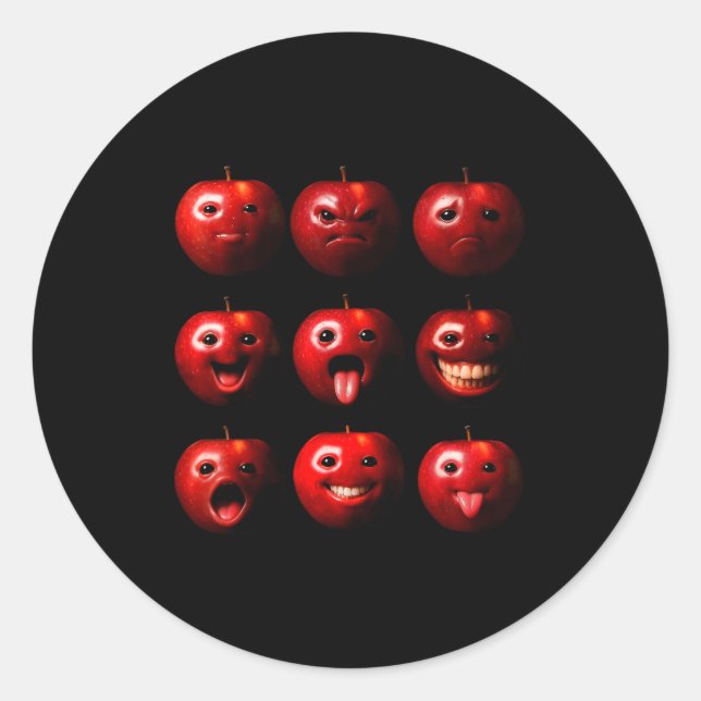 Funny Silly Ai Gen Z Meme Brainrot Humor Fruit Lov Classic Round Sticker (Front)