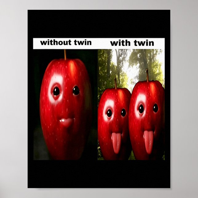 Funny Silly Ai Gen Z Meme Brainrot Humor Twins Bro Poster (Front)