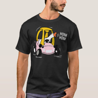 Funny Silly Goose Driving Nostalgic Toy Car Honk T-Shirt