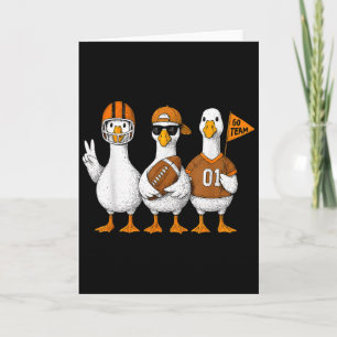 Funny Silly Goose Duck Football Fall Football Game Card