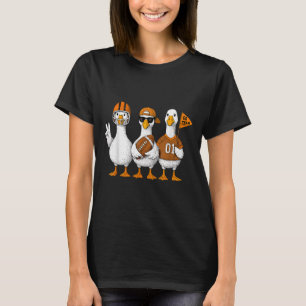 Funny Silly Goose Duck Football Fall Football Game T-Shirt