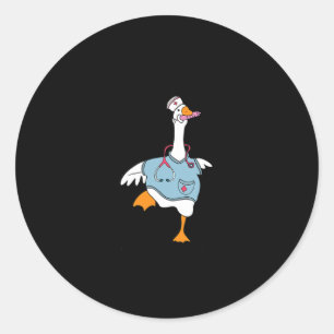 Funny Silly Goose Nurse Club School Nurse Student Classic Round Sticker