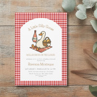 Funny Silly Goose Picnic Red Gingham Baby Shower