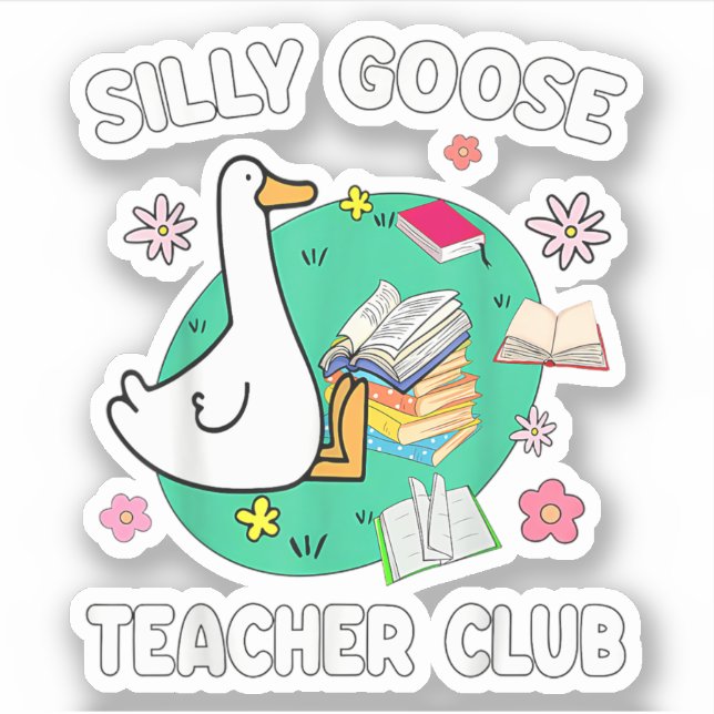 Funny Silly Goose Teacher Club Animal Lover Groovy (Front)