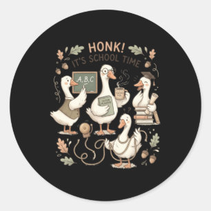 Funny Silly Goose Teacher Club Teacher Classic Round Sticker