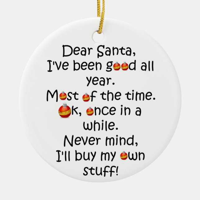 Funny Silly Joke Christmas Ornament (Front)