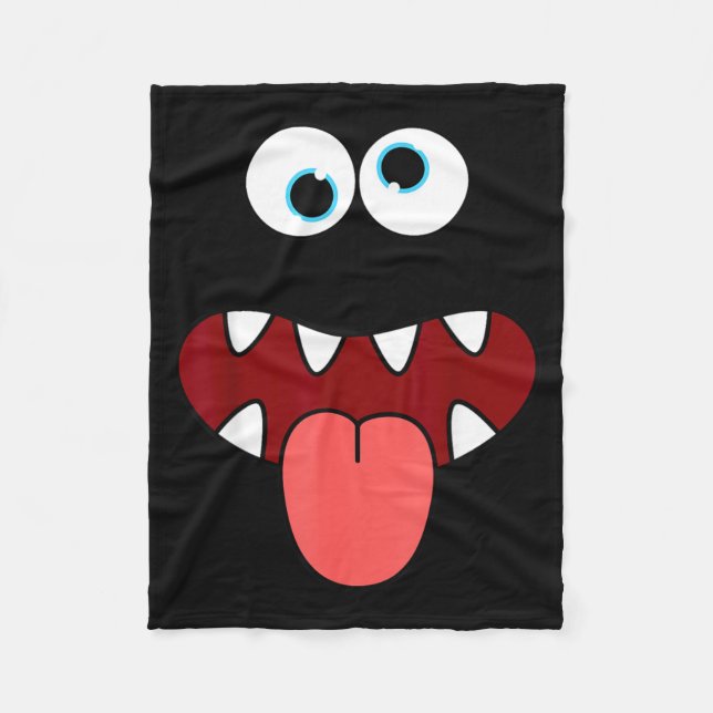 Funny Silly Monster Face Group Costume Birthday Fleece Blanket (Front)
