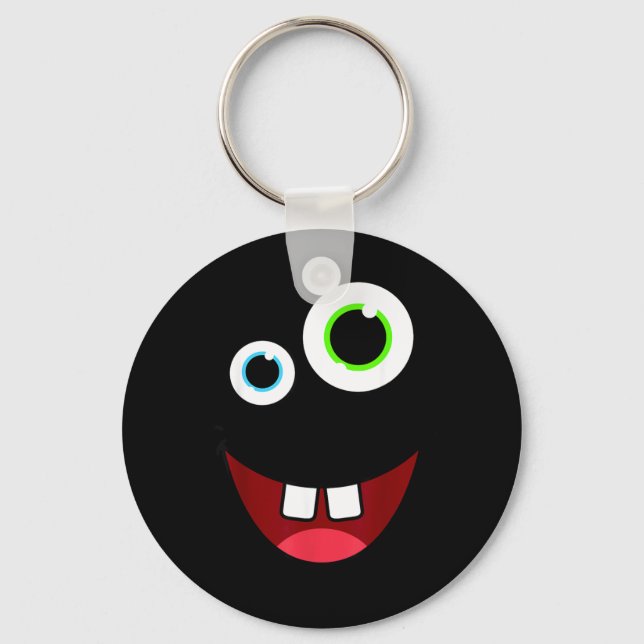 Funny Silly Monster Face Group Costume Birthday Key Ring (Front)
