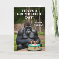 Funny Silver Back Gorilla Celebrating Birthday
