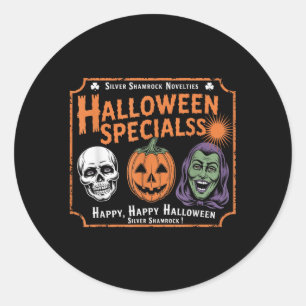 Funny Silver Shamrock Novelties Halloween Specials Classic Round Sticker