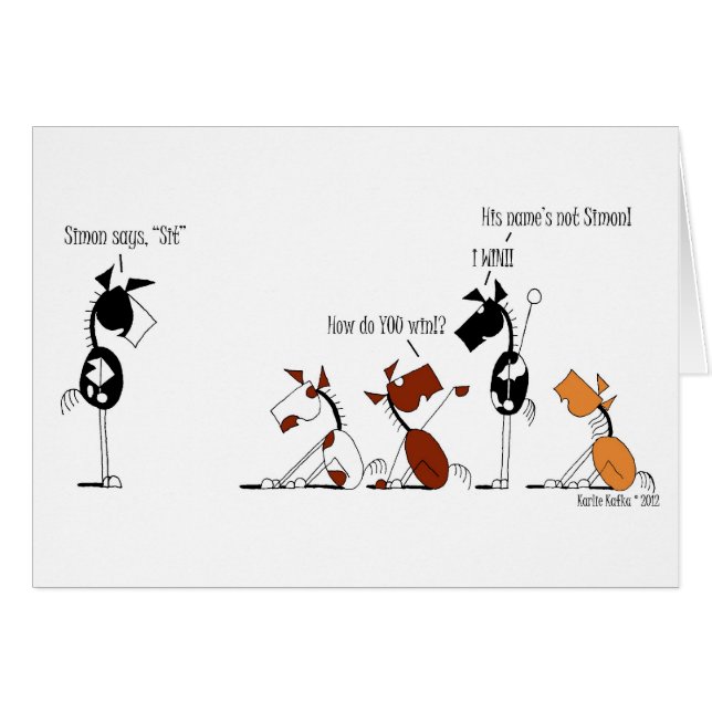 Funny Simon Says Cartoon (Front Horizontal)