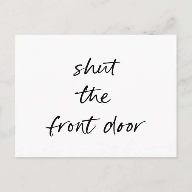 Funny Simple Black White New Home Address Announcement Postcard (Front)