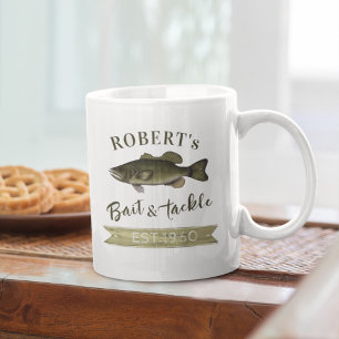 Funny Simple Fisherman Bait and Tackle Sign Fish Coffee Mug