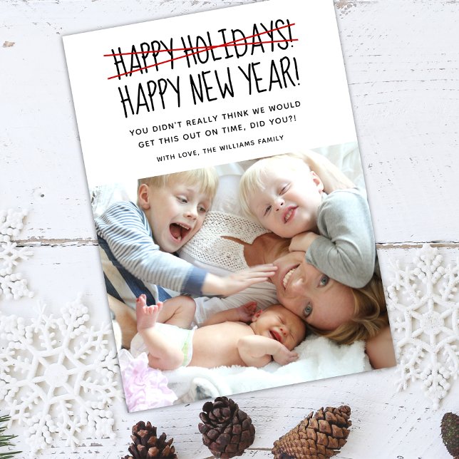 Funny Simple Happy New Year Holiday Card (Creator Uploaded)