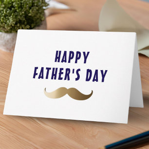 Funny Simple Moustache Happy Father's Day Card