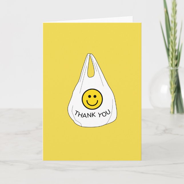 Funny Simple Thank You Smile Bag Card (Front)