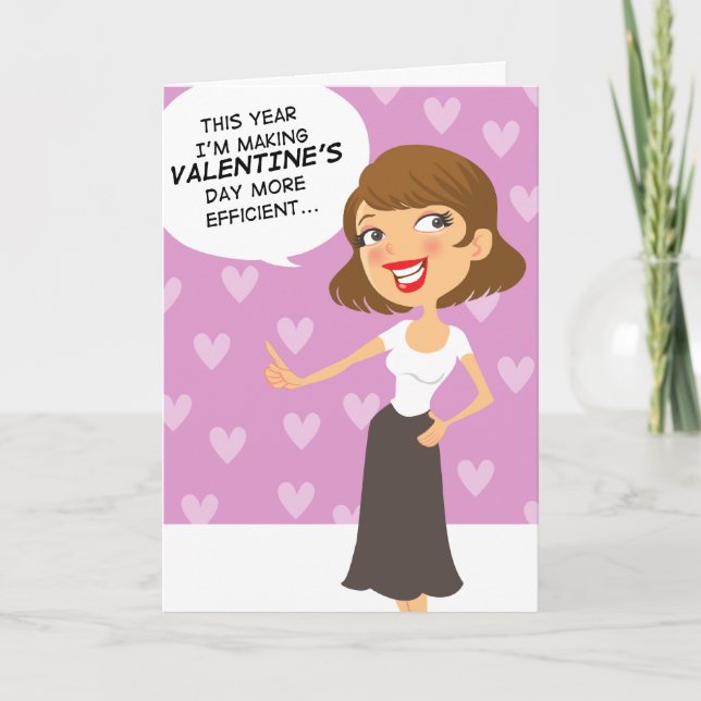 Funny Simplify Valentines Day Greeting Card (Front)