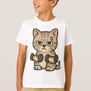 Funny Singing Cat Karaoke Illustration T-Shirt