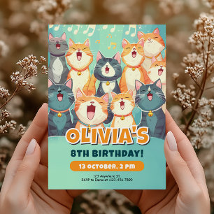 Funny Singing Cats Birthday Design Invitation