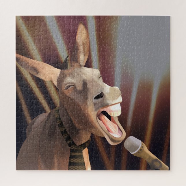 Funny Singing Donkey Farm Animal Jigsaw Puzzle (Vertical)