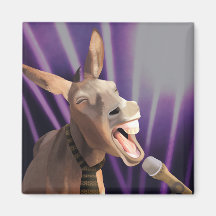 Funny Singing Donkey Farm Animal Purple Background