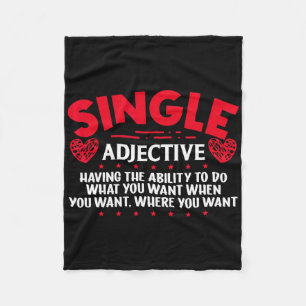 Funny Singles Awareness Day Anti-valentine Single Fleece Blanket
